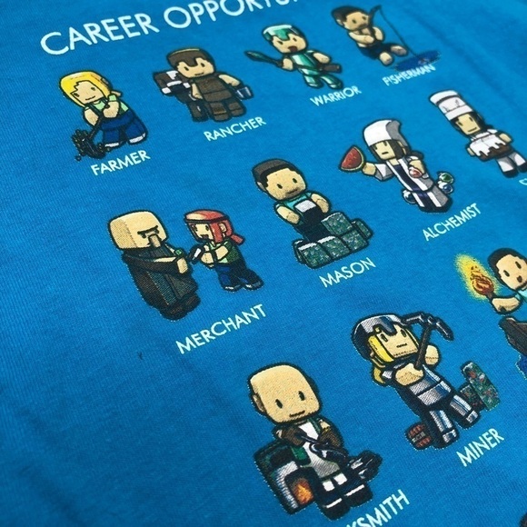 MOJANG Mindcraft Blue Graphic Long Sleeve Shirt Boy's SIZE 5/6 - Picture 5 of 13
